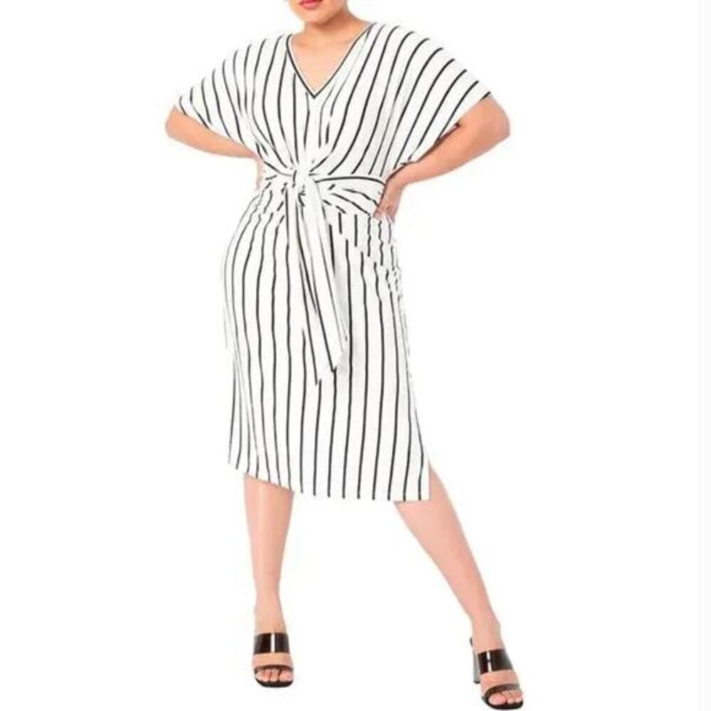 New! ELOQUII Women's Plus Size Wrap Around‎ Dress, 28